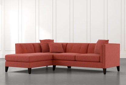 Avery II Red 2 Piece Sectional with Left Arm Facing Armless Chaise .