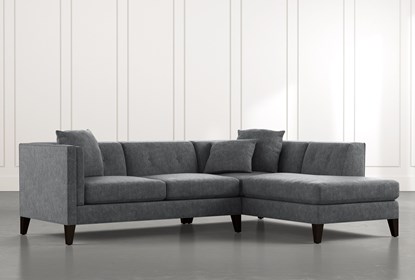 Avery II Dark Grey 2 Piece Sectional with Right Arm Facing Armless .