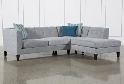Avery II 2 Piece Sectional With Right Facing Armless Chaise .