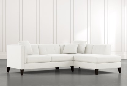 Avery II White 2 Piece Sectional with Right Arm Facing Armless .