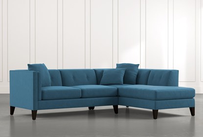 Avery II Teal 2 Piece Sectional with Right Arm Facing Armless .
