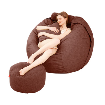 Indoor Luxury Plain Weave Fabric Adult Big Bean Bag Sofa Chairs .
