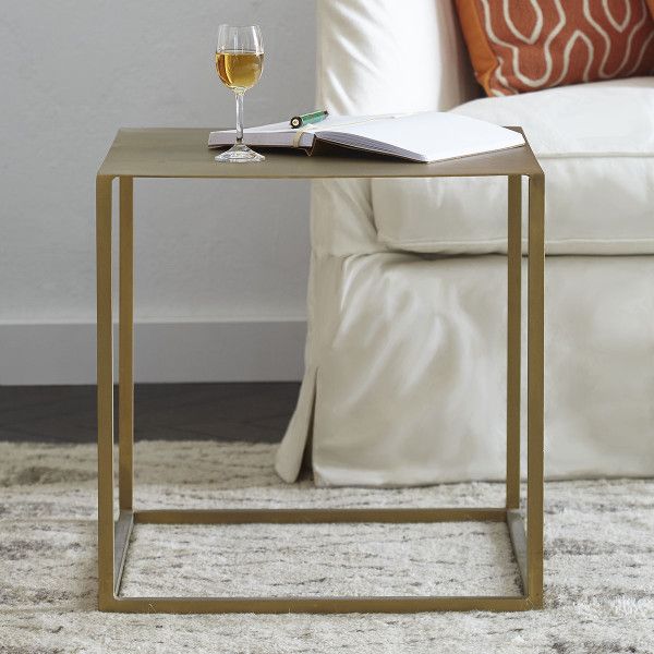 Brass Iron Cube Table | Cube table, Living room side table, Furnitu