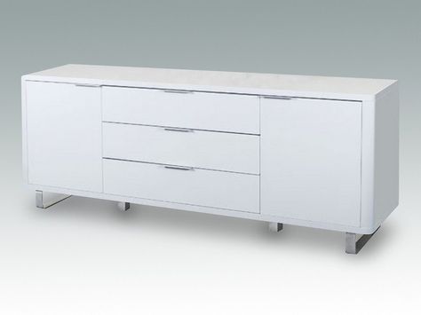 Accent White High Gloss 2 Door 3 Drawer Sideboa