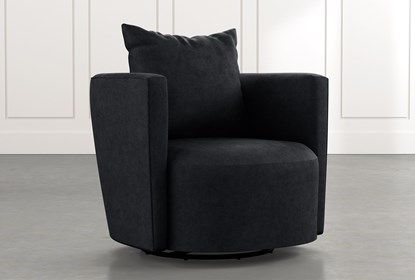 Twirl Black Swivel Accent Chair | Living Spac