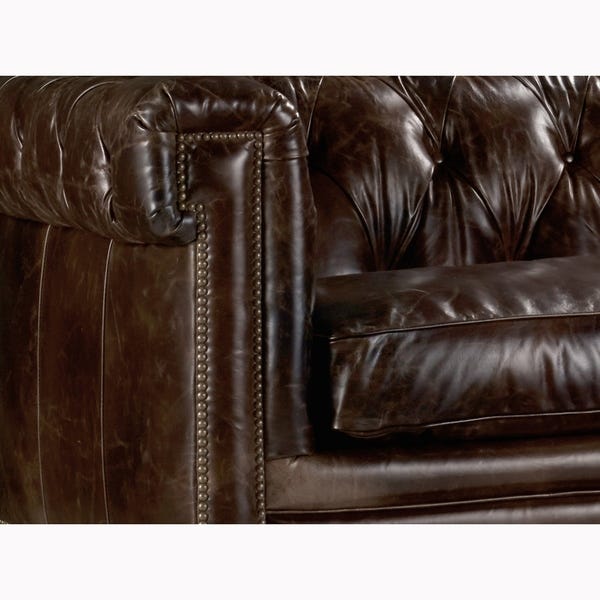 Shop Orlando Tufted Brown Top Grain Leather Chesterfield Sofa and .