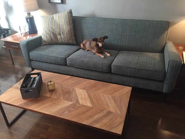 Sold Gorgeous CB2 Chevron Wood Coffee Table in Los Angeles - let