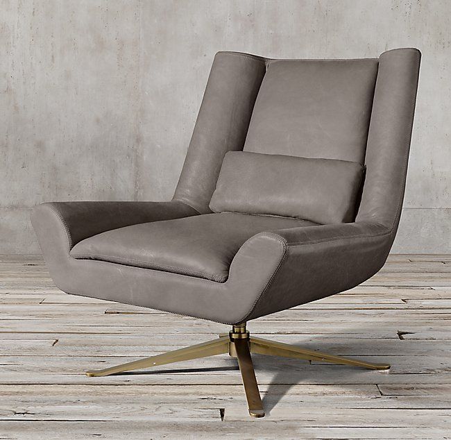 Luke Leather Swivel Chair | Comfy leather chair, Leather swivel .