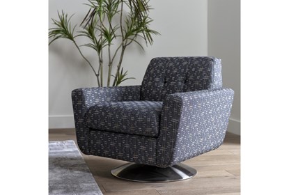 Chill III Swivel Accent Chair With Metal Base | Living Spac