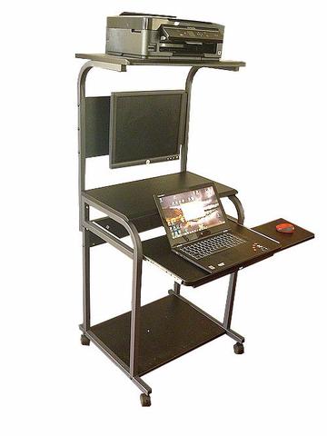 STS5801E-LCD Compact 24" Computer Desk with 1 LCD Mount & Printer .