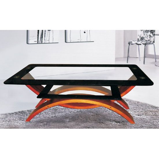Curve Black Border Clear Glass Top #CoffeeTable comes with Clear .