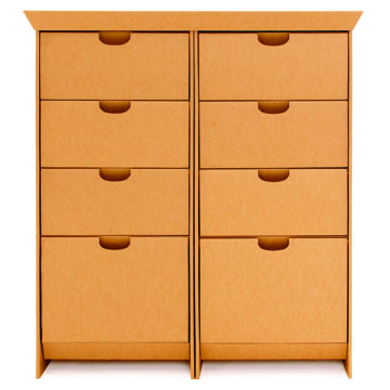 High-grade corrugated cardboard dresser. Available in white or .