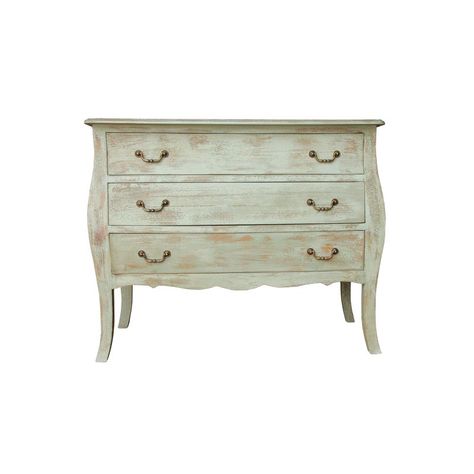 Marcel Three Drawer Wooden Chest for Living Room in Green Wash .