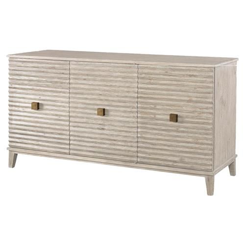 Mr. Brown Belmont Modern Classic Rustic White Corrugated Sideboard .