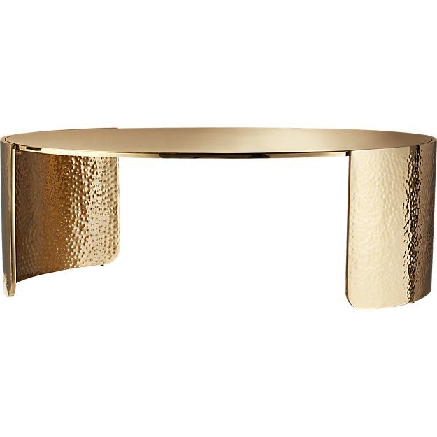 Shop Cuff Hammered Gold Coffee Table. Hand-hammered coffee table .