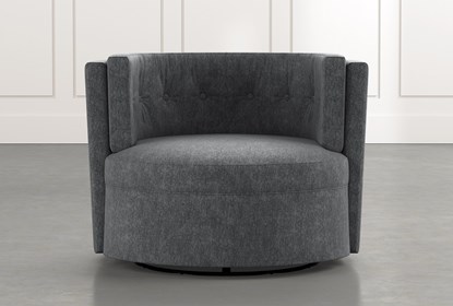 Aidan II Dark Grey Swivel Accent Chair | Living Spac