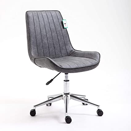 Cherry Tree Furniture White & Dark Grey Chair Fixed Legs/ Swivel Ba