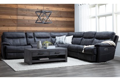 Denali II Charcoal 6 Piece Reclining Sectional With 2 Power .