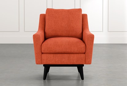 Devon II Orange Swivel Accent Chair | Living Spac