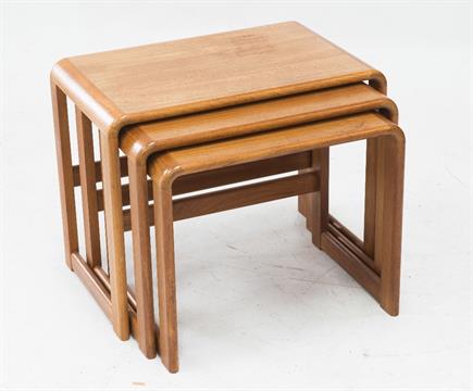 A 1970`s nest of three teak occasional tables, O`Donnell Design L