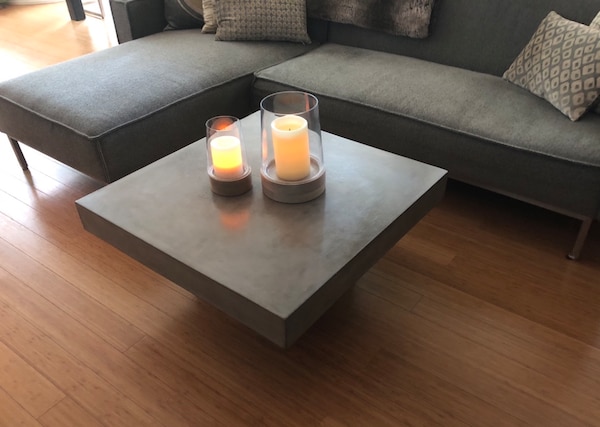 Sold Cb2 element concrete coffee table in Chicago - let