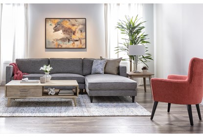 Cosmos Grey 2 Piece Sectional With Right Arm Facing Chaise .