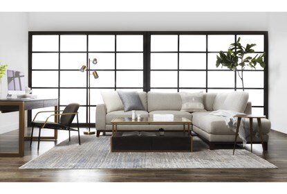 Amherst Cobblestone 2 Piece Sectional With Right Arm Facing Chaise .