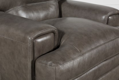 Gina Grey Leather Chair | Living Spac