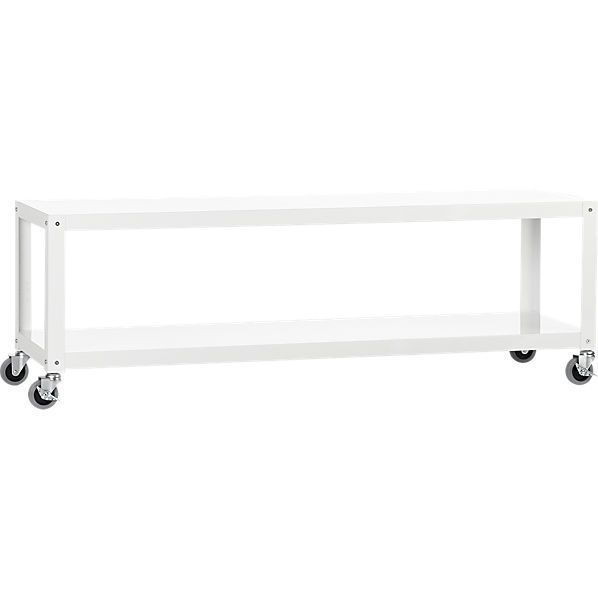 coffee table at windowseat go-cart white 2-shelf table/media .