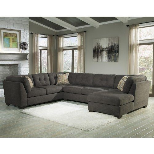 Benchcraft Delilah - Steel 3-Piece Modular Sectional with Right .
