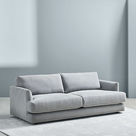 Haven Sofa, Chenille Tweed, Frost Gray, Concealed Support .