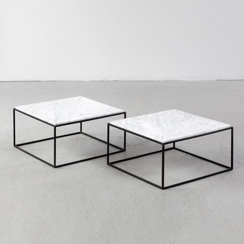 Jorge Zalszupin; Enameled Iron and Marble Coffee Tables for L .