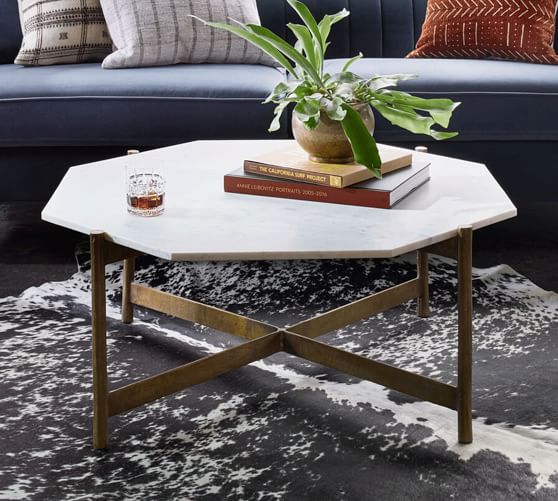 Montague Geometric Marble Coffee Table | Pottery Ba
