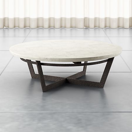 Verdad Round White Marble Coffee Table + Reviews | Crate and Barr