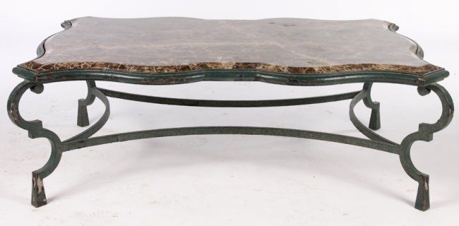 Wrought Iron Coffee Table | LARGE WROUGHT IRON COFFEE TABLE MARBLE .