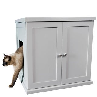 Shop The Refined Feline's Enclosed Litter Box Wooden End Table .