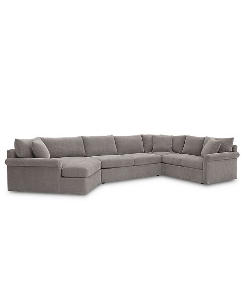 Furniture Wedport 3-Pc. Fabric Sofa Return Sectional Sofa with .