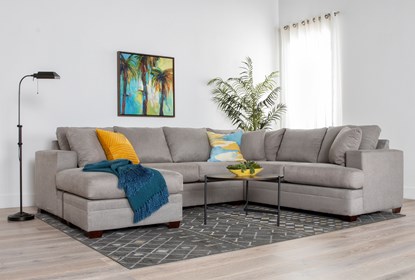 Kerri Cement 2 Piece Sectional With Left Arm Facing Sofa Chaise .
