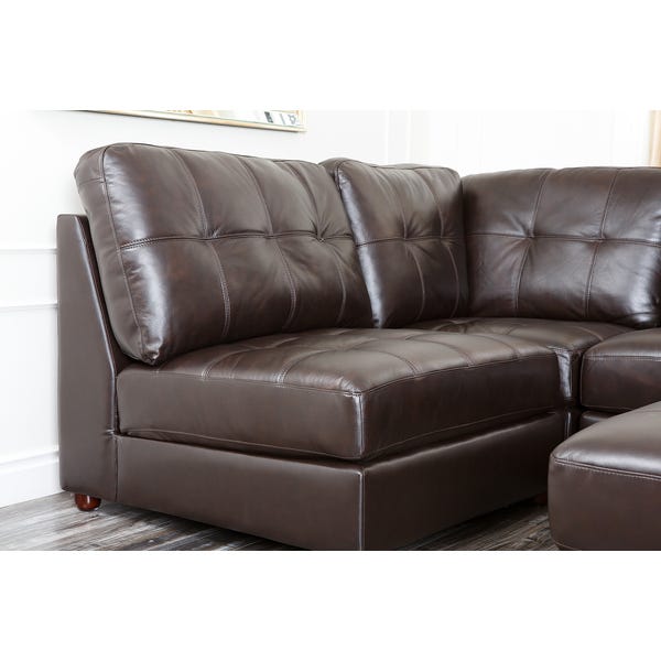 Shop Abbyson Sonoma Top Grain Leather Modular Sectional Sofa .
