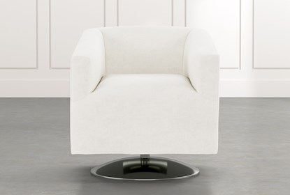 Loft White Swivel Accent Chair | Living Spac