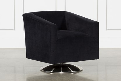 Loft Black Swivel Accent Chair | Living Spac