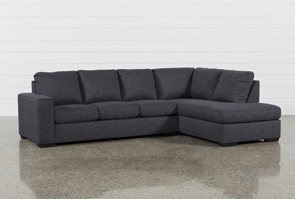 Lucy Dark Grey 2 Piece Sleeper Sectional With Right Arm Facing .