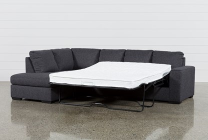 Lucy Dark Grey 2 Piece Sleeper Sectional With Left Arm Facing .