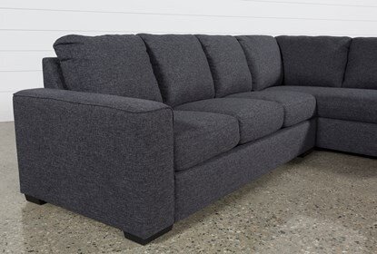 Lucy Dark Grey 2 Piece Sectional With Right Arm Facing Chaise .