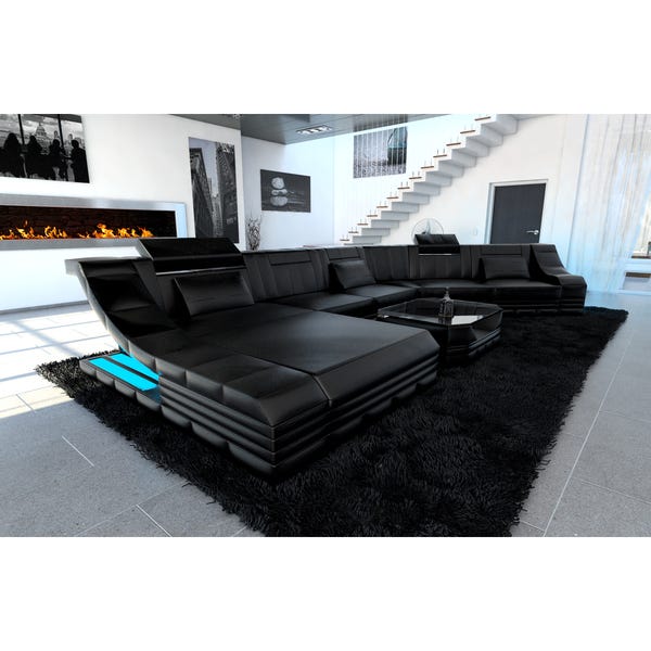 Shop Luxury Sectional Sofa New York CL LED Lights - Overstock .