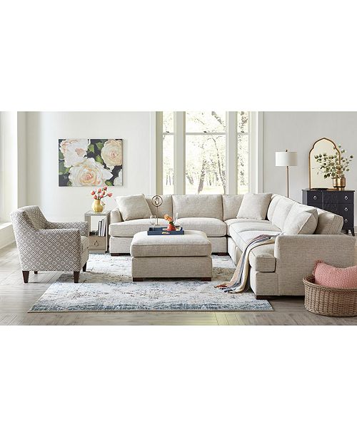 Furniture Juliam Fabric Sectional Sofa Collection, Created for .