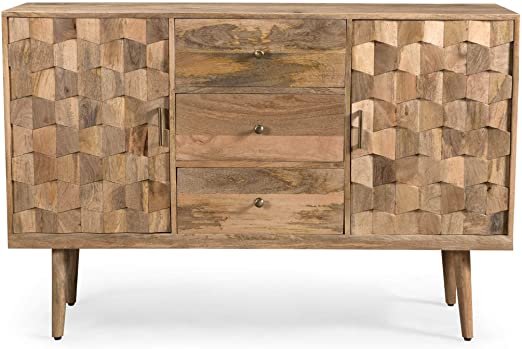 Amazon.com - Zona Mid-Century Modern Mango Wood 3 Drawer Sideboard .