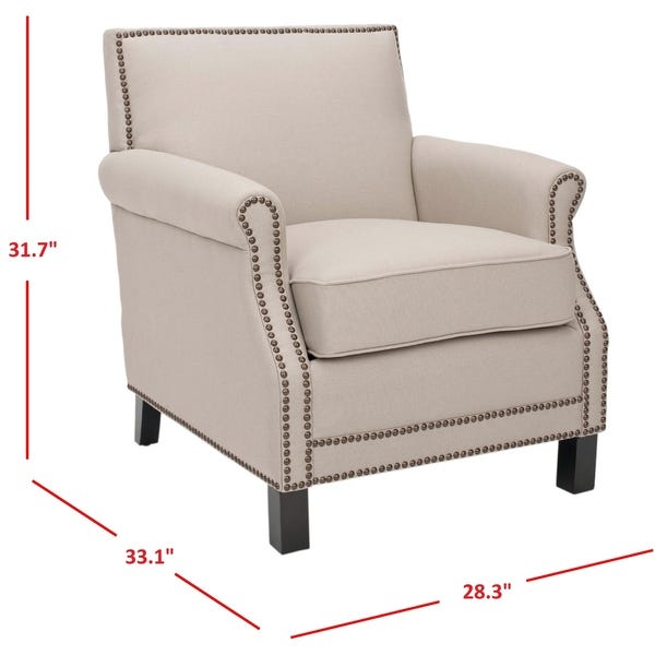 Shop Safavieh Mansfield Beige Club Chair - 28.3" x 33.1" x 31.7 .
