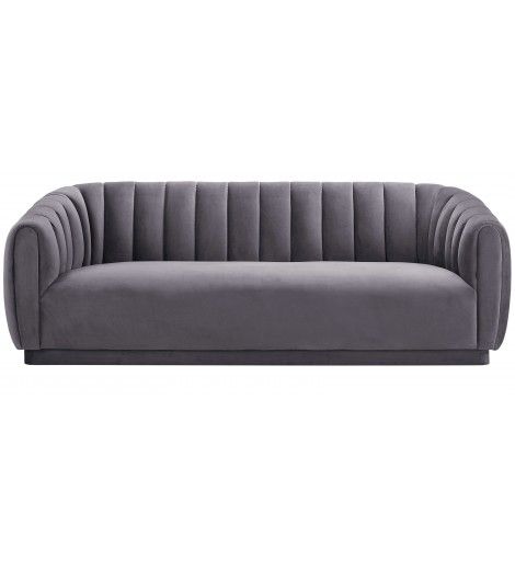 Marissa Velvet Sofa, Gray | Contemporary bedroom furniture, Luxury .
