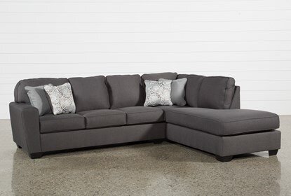 Mcdade Graphite 2 Piece Sectional With Right Arm Facing Armless .